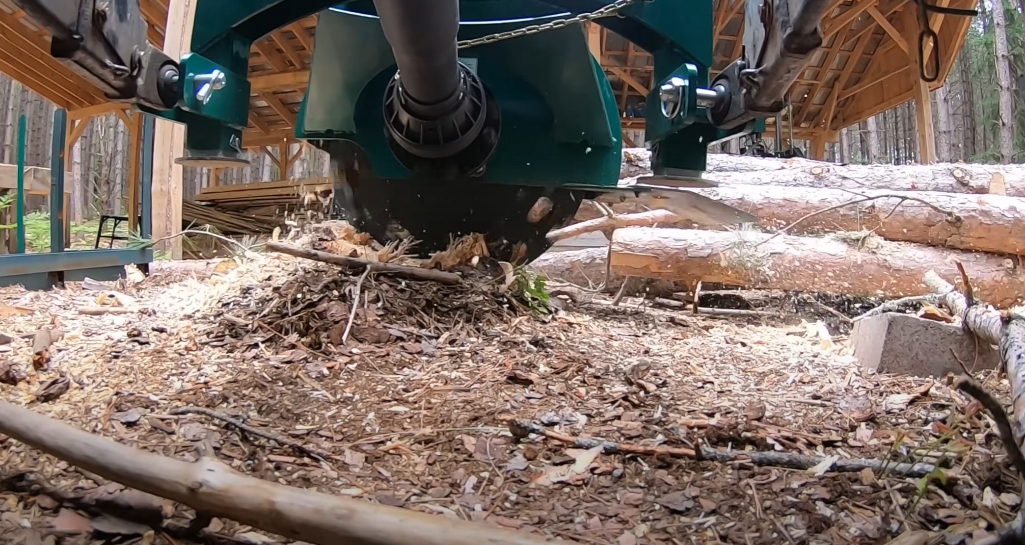 Professional stump grinding equipment removing tree stump in Celina, TX